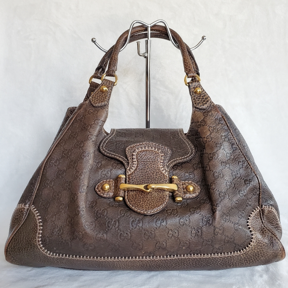 GUCCI New Pelham Guccissima Leather Shoulder Bag